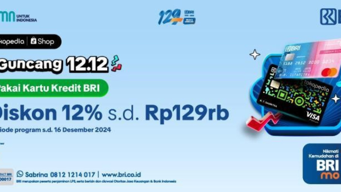 Mega Sale 12.12 BRI x Tokopedia & Shop Tokopedia