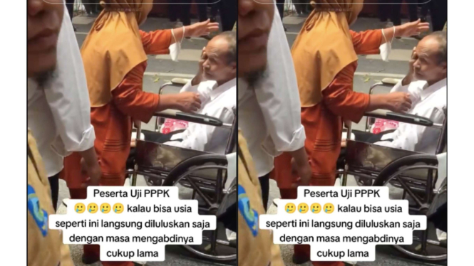 Viral guru lansia ikut ujian PPPK pakai kursi roda