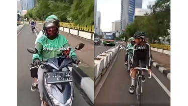 Polisi Selidiki Video Viral Driver Ojol Tendang Pesepeda di Jalur Khusus Sepeda