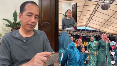 Video Emak-emak Viral Nyanyi 'Waktu Ku Kecil' Sudah Sampai Pak Jokowi