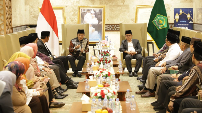 Menteri Agama Nasaruddin Umar bertemu dengan para tokoh agama di Masjid Istiqlal