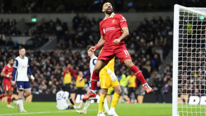 Mohamed Salah saat Liverpool melawat ke markas Tottenham Hotspur