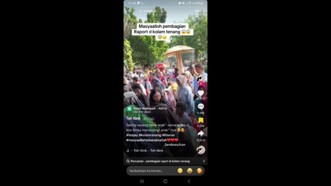 Viral! Pembagian Raport di Kolam Renang di Tasikmalaya, Antrean Panjang.
