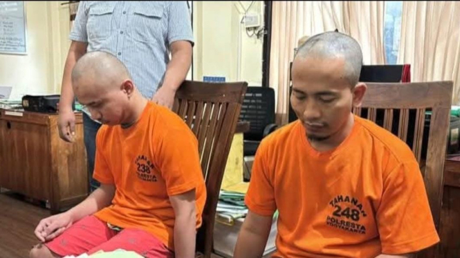 Dua pelaku penyiraman air keras ke mahasiswa di Yogyakarta.