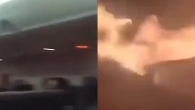 Rekaman Diduga Penumpang Pesawat Air Canada Viral, Mesin Terbakar