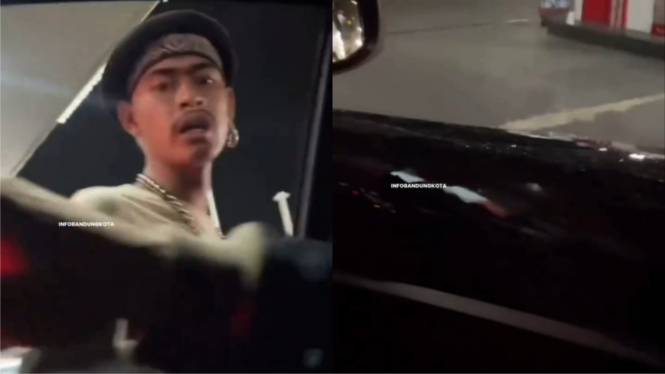 Pengamen di Bandung Ini Maksa Minta Uang ke Pengemudi hingga Pecahkan Mobil
