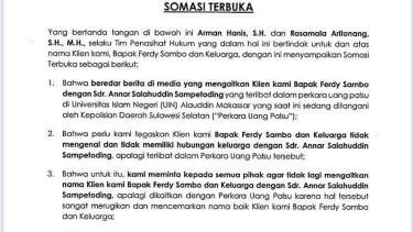 Somasi Terbuka Ferdy Sambo