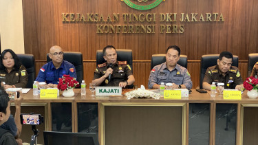 Kejati Jakarta menggelar rilis kasus dugaan korupsi di Dinas Kebudayaan DKI