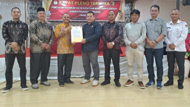 KPU Kabupaten Sergai menggelar rapat pleno penetapan Bupati dan Wakil Bupati Sergai.(Instagram KPU Sergai)
