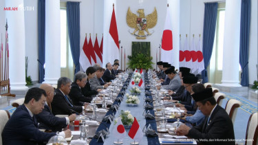 Presiden RI Prabowo Subianto dalam pertemuan bilateral dengan Perdana Menteri (PM) Jepang, Shigeru Ishiba di Istana Bogor, Jawa Barat, Sabtu, 11 Januari 2025 (sumber: YouTube Sekretariat Presiden)