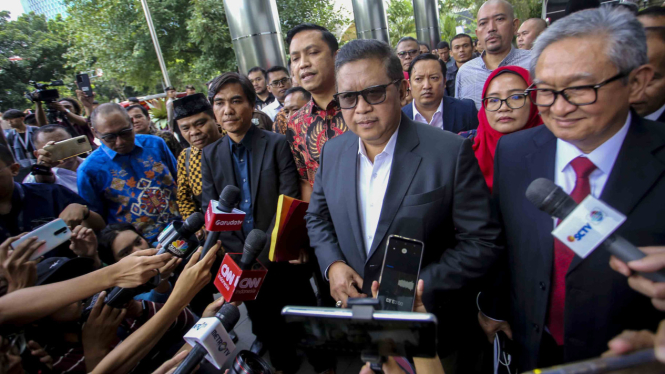 Hasto Kristiyanto saat diperiksa KPK