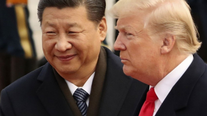Presiden AS Donald Trump dengan Presiden China Xi Jinping