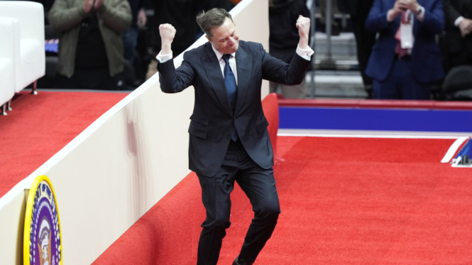 Elon Musk di pelantikan Donald Trump menjadi Presiden Amerika Serikat (AS).