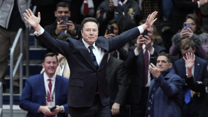 Elon Musk di acara pelantikan Donald Trump menjadi Presiden Amerika Serikat (AS) pada 20 Januari 2025.