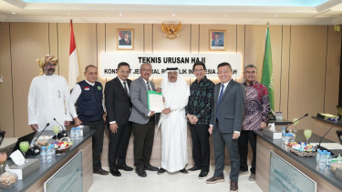 Penandatanganan kontrak layanan haji di Kantor KUH di Musyrifah, Jeddah, Arab Saudi