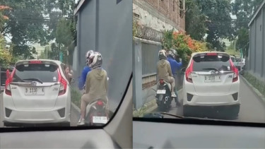 Viral Pengemudi Mobil Honda Jazz Adu Cekcok dengan Pengendara Motor Vario