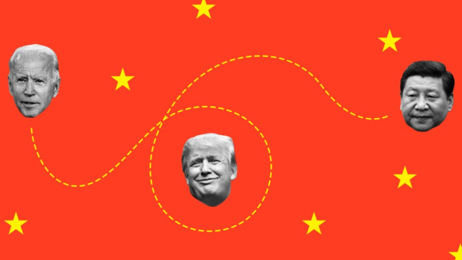 Joe Biden dan Donald Trump (AS) Vs Xi Jinping (China).