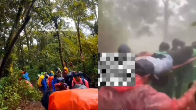Viral! Pendaki dengan Berat Badan 100 Kg Jatuh di Gunung Lawu