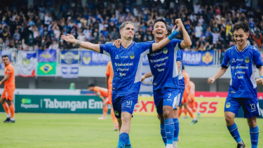 Selebrasi gol striker PSIM Jogja Rafinha (dok PSIM Jogja)
