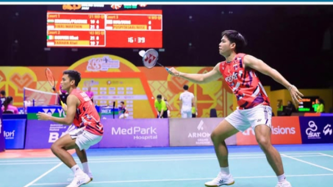 Ganda putra Indonesia Muhammad Shohibul Fikri/Daniel Marthin