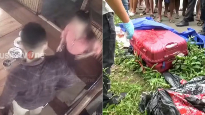 Rekaman CCTV kasus mutilasi wanita dan dibuang dengan koper merah