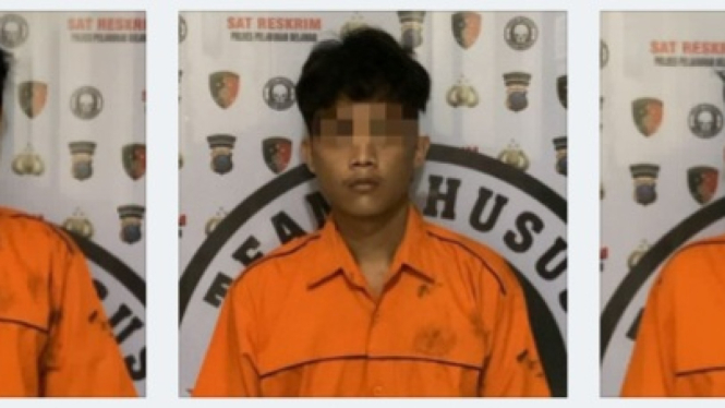 Tiga pelaku saat diamankan petugas kepolisian.(dok Polres Pelabuhan Belawan)