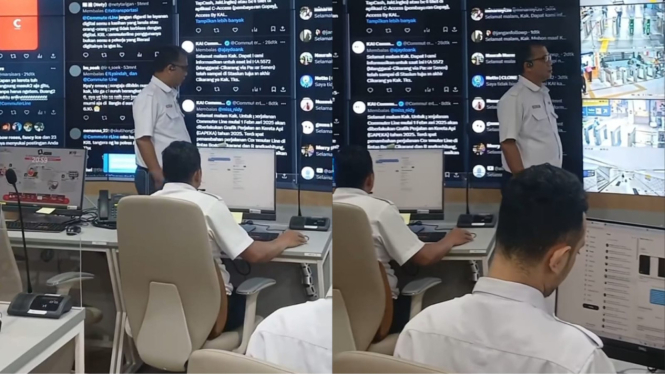Viral Masyarakat yang Komplain ke KCI Ternyata Dipantau di Layar Besar.