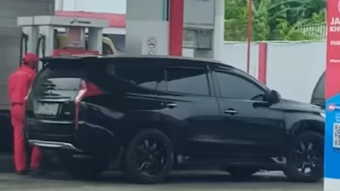 Viral Pajero Sport isi solar subsidi di SPBU