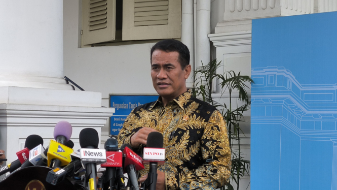 Menteri Pertanian (Mentan) Amran Sulaiman di Kompleks Istana Kepresidenan, Jakarta Pusat, Selasa, 4 Februari 2025