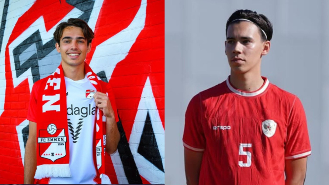 Pemain Timnas Indonesia Tim Geypens (kiri) Dion Markx (kanan)