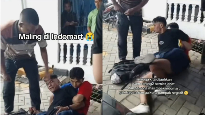 Detik-detik Aksi Karyawan Minimarket Berusaha Tangkap Pelaku Pencurian