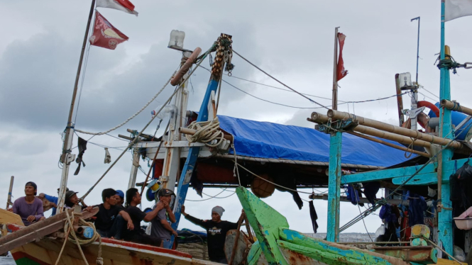 Kapal nelayan di Pakuhaji, Tangerang