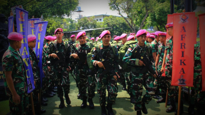 VIVA Militer: Pasukan Yonif 2/Pasopati Marinir TNI tiba di Markas