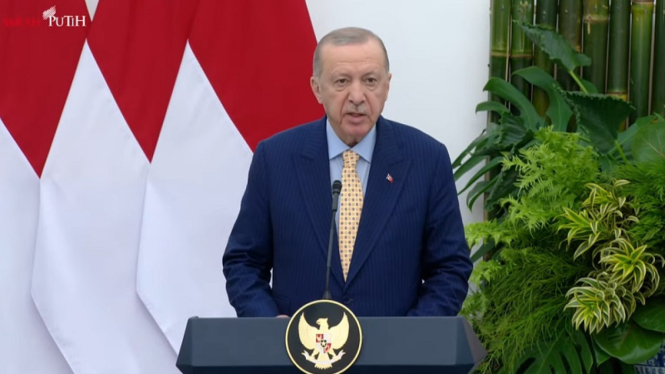 Presiden Turki Recep Tayyip Erdogan di Istana Bogor