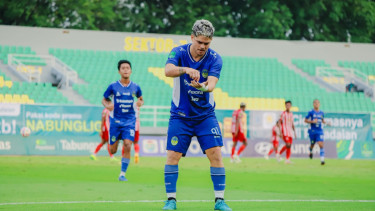 Pemain PSIM Jogja Rafinha saat selebrasi gol (dok PSIM Jogja)