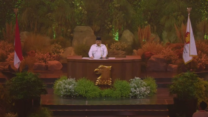 Presiden Prabowo Subianto di acara HUT ke-17 Partai Gerindra