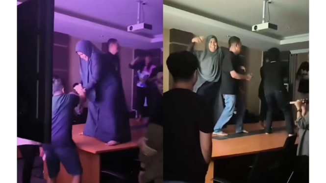 Oknum ASN PUPR Joget di Atas Meja Usai Proyeknya Cair