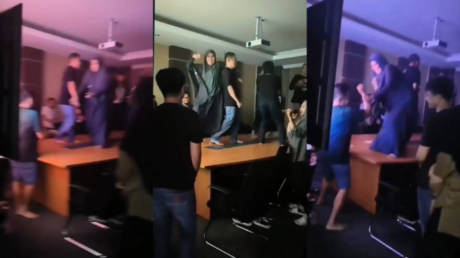 ASN di Kutim asyik joget di atas meja dan disawer