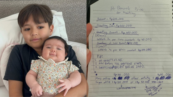 El Barack Putra Jessica Iskandar Tulis Tarif Syuting Sendiri