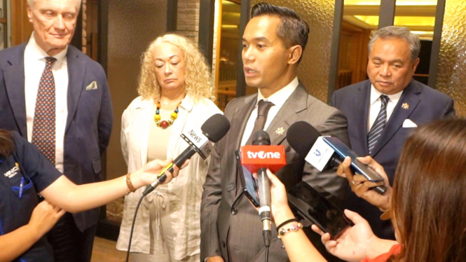 Ketua Umum Kadin Indonesia, Anindya Bakrie, saat ditemui di kawasan Tugu Tani, Menteng, Jakarta Pusat, Rabu, 19 Februari 2025