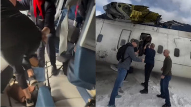 Ada Rekaman Penumpang Saat Berusaha Keluar dari Pesawat Terbalik