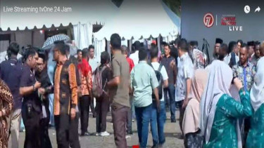 Suasana di kawasan Monas jelang pelantikan kepala daerah.