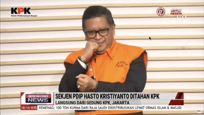  Sekjen PDIP Hasto Kristiyanto Ditahan KPK