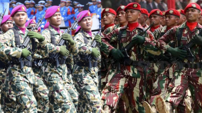 Marinir TNI AL dan Kopassus TNI AD