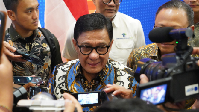 Plt. Direktur Jendral Imigrasi Saffar Muhammad Godam usai konferensi pers Wira Waspada di Bali 