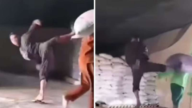 Eka Putra mandor yang viral tendang kuli panggul di Jambi