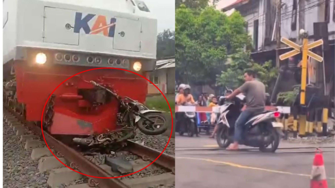 Begini Kondisi Vario Putih yang Tertemper Kereta di Probolinggo