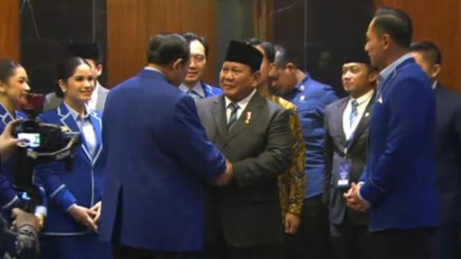 Presiden Prabowo Hadiri Penutupan Kongres Demokrat ke-VI
