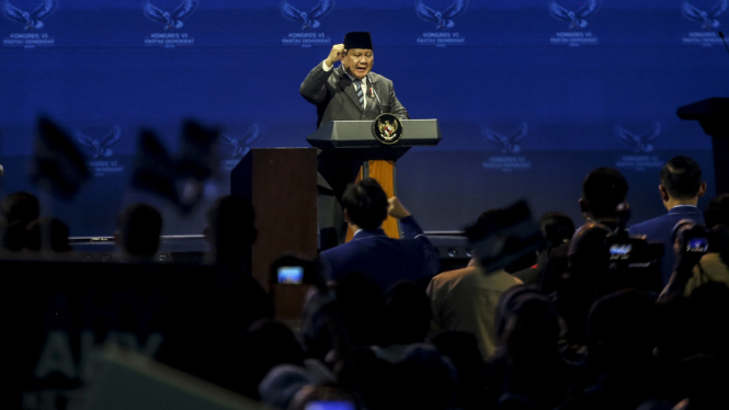 Presiden Prabowo hadiri penutupan Kongres VI Partai Demokrat