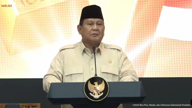 Presiden RI Prabowo Subianto meresmikan layanan Bank Emas di The Gade Tower, Jakarta Pusat, Rabu, 26 Februari 2025 (sumber foto: tangkapan layar YouTube Sekretariat Presiden)